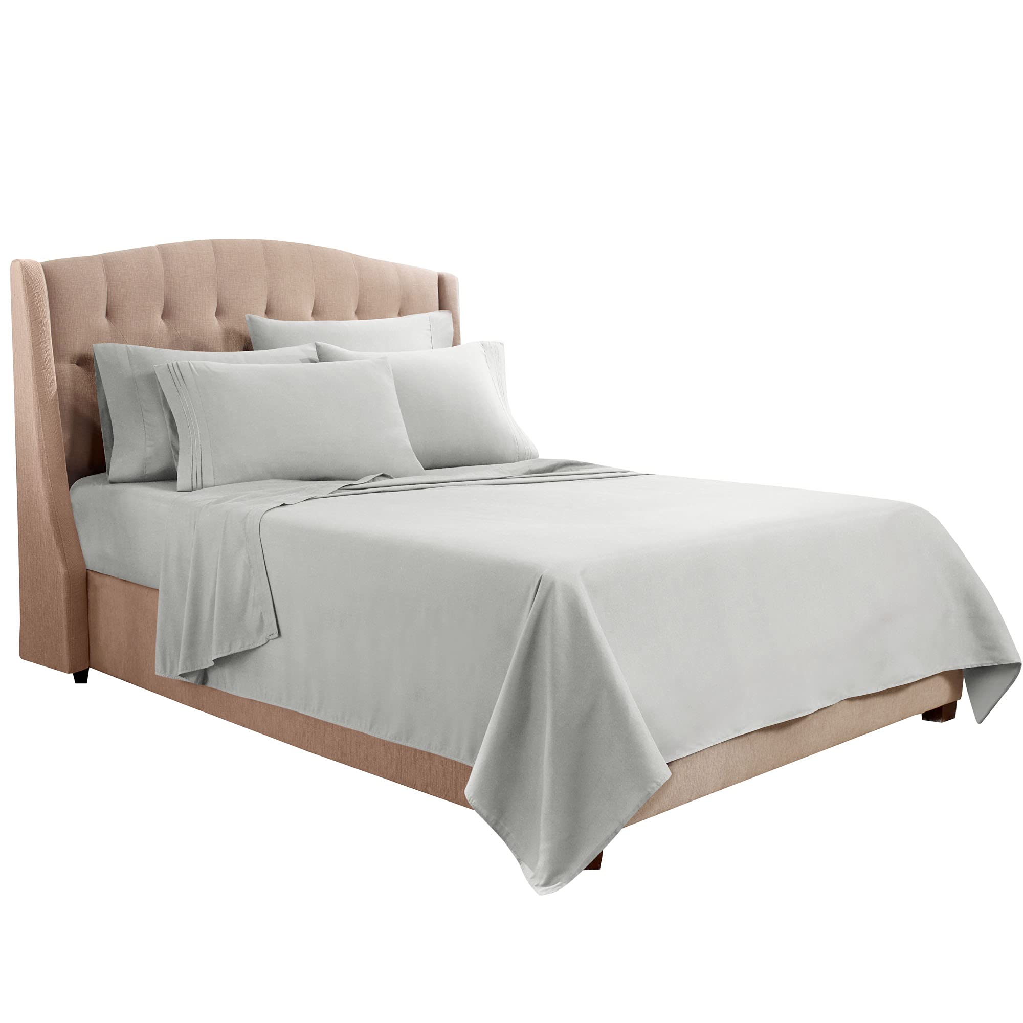 Clara Clark fitted sheet with top cut for easy bed access and snug fit.