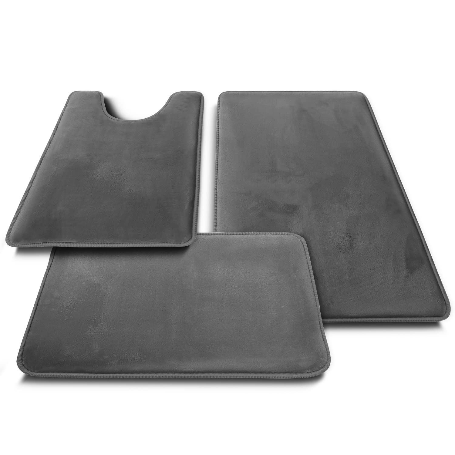 Clara Clark grey color bath rugs suit modern bathrooms