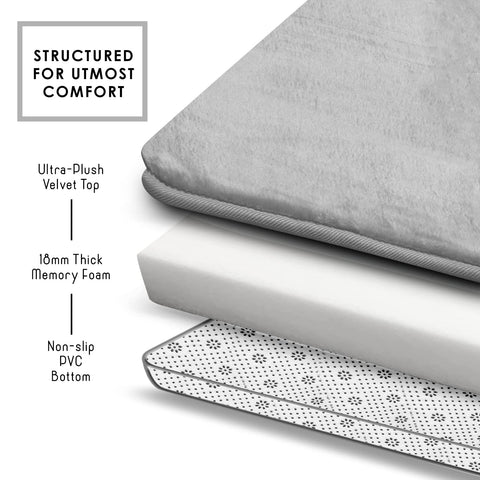Clara Clark memory foam cushioning enhances comfort after showers.