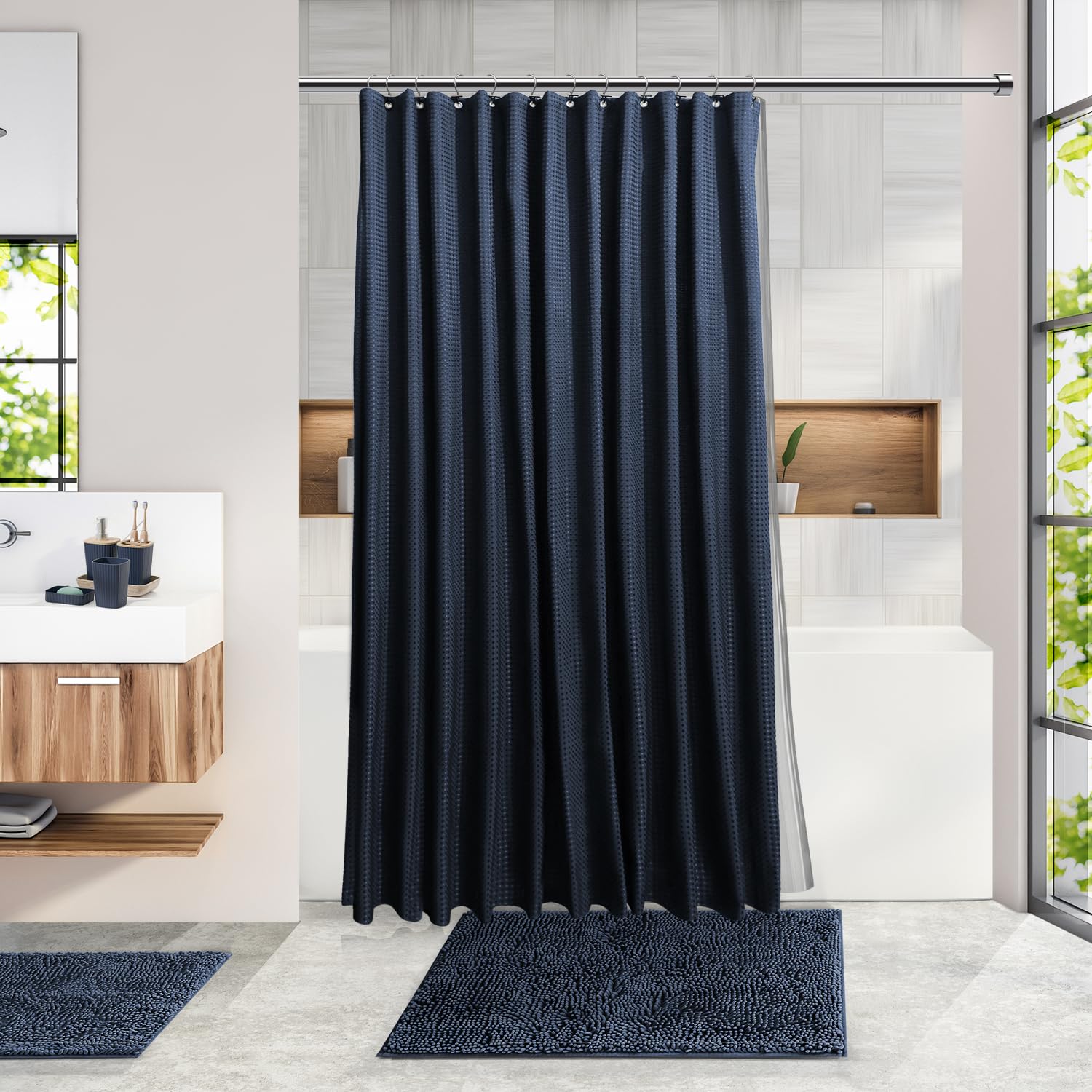 Clara Clark toilet brush holder keeps essentials within reach.
