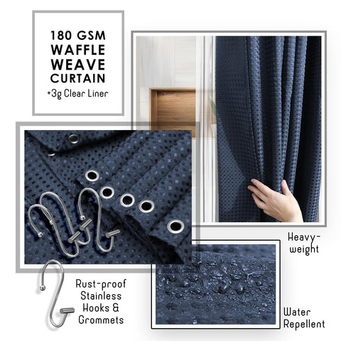 Clara Clark rust-resistant shower curtain rings for easy setup
