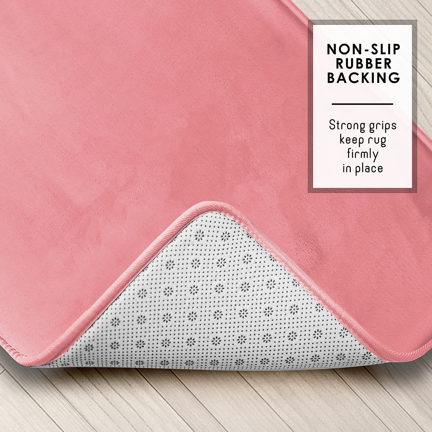 Clara Clark non-slip backing with PVC dots prevents sliding.