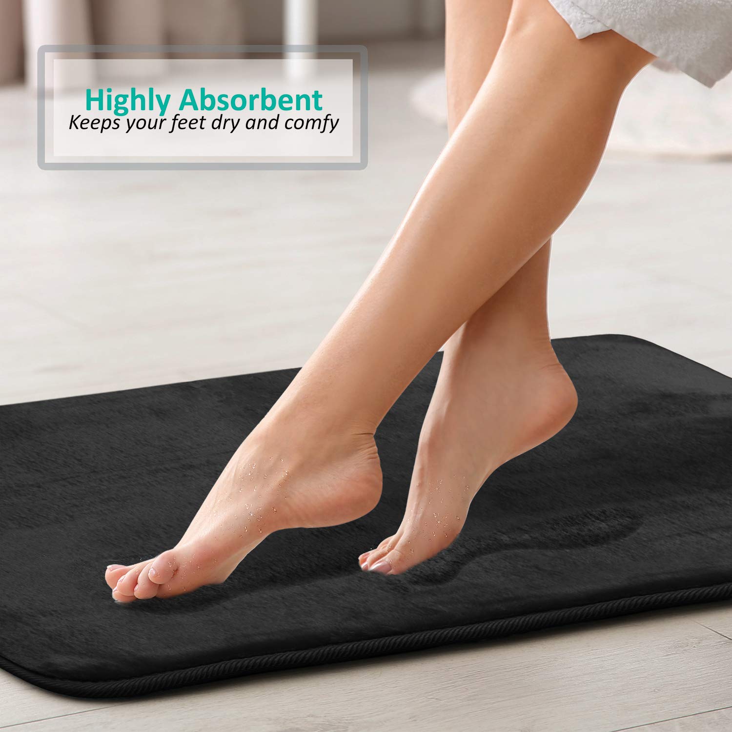 Clara Clark non-slip PVC backing keeps mats in place