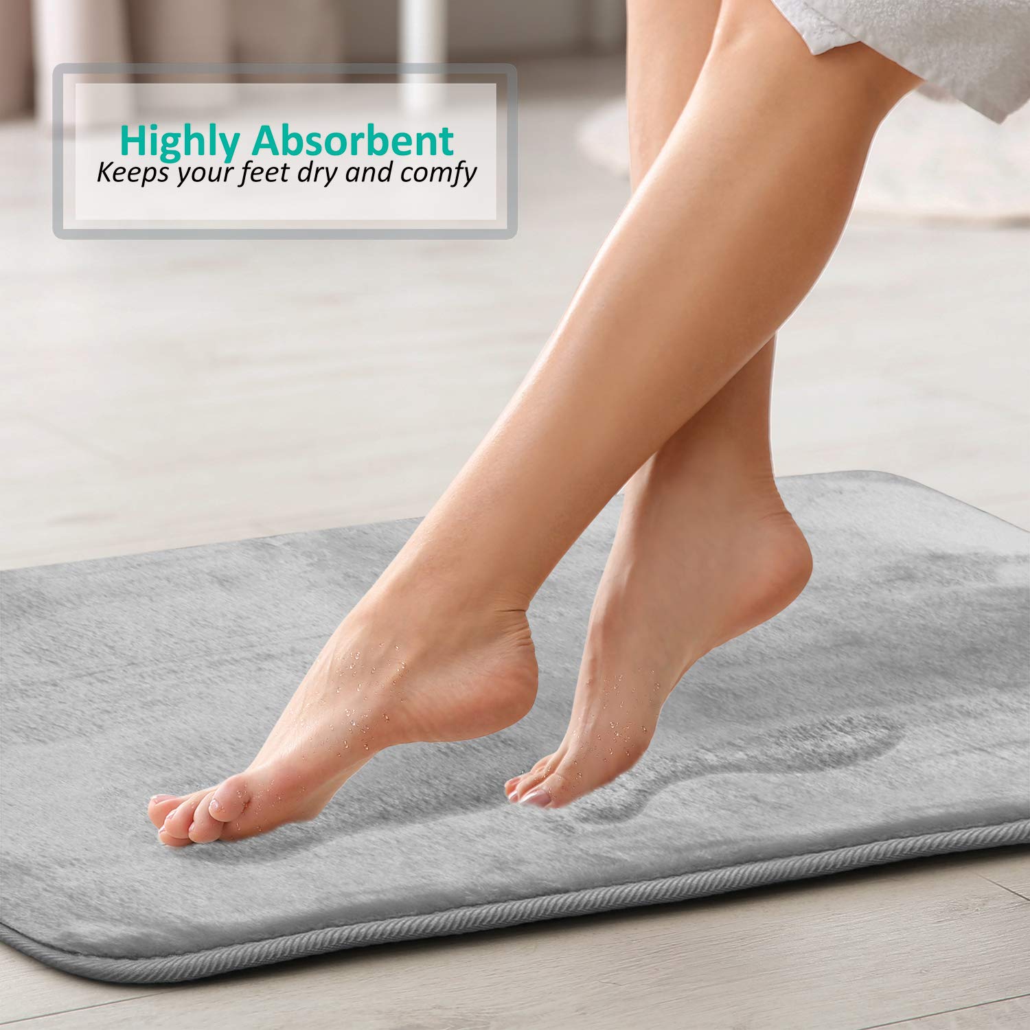Clara Clark non-slip PVC dots keep mats securely in place on wet floors.
