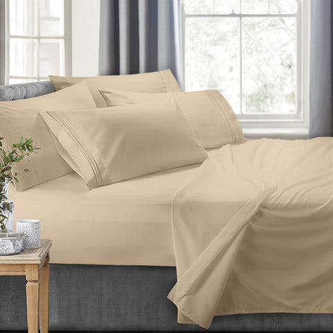 Clara Clark RV Queen low-profile flat sheet laid flat for RV bed layering.