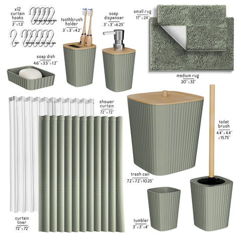 Clara Clark sage green bathroom rugs add soft comfort and quick-drying support.