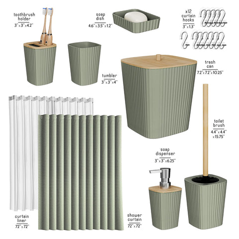 Clara Clark Sage Green tumbler offers versatile storage beside the sink.