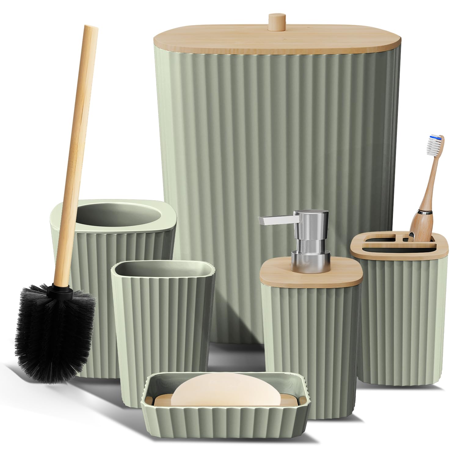Clara Clark sage green toothbrush holder for organized daily routine