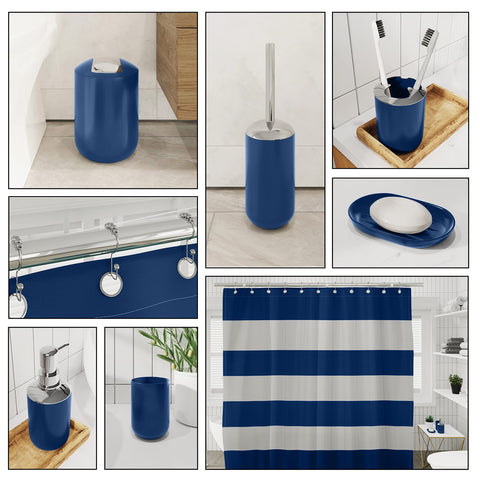 Clara Clark shower curtain liner with magnets keeps curtain in place.