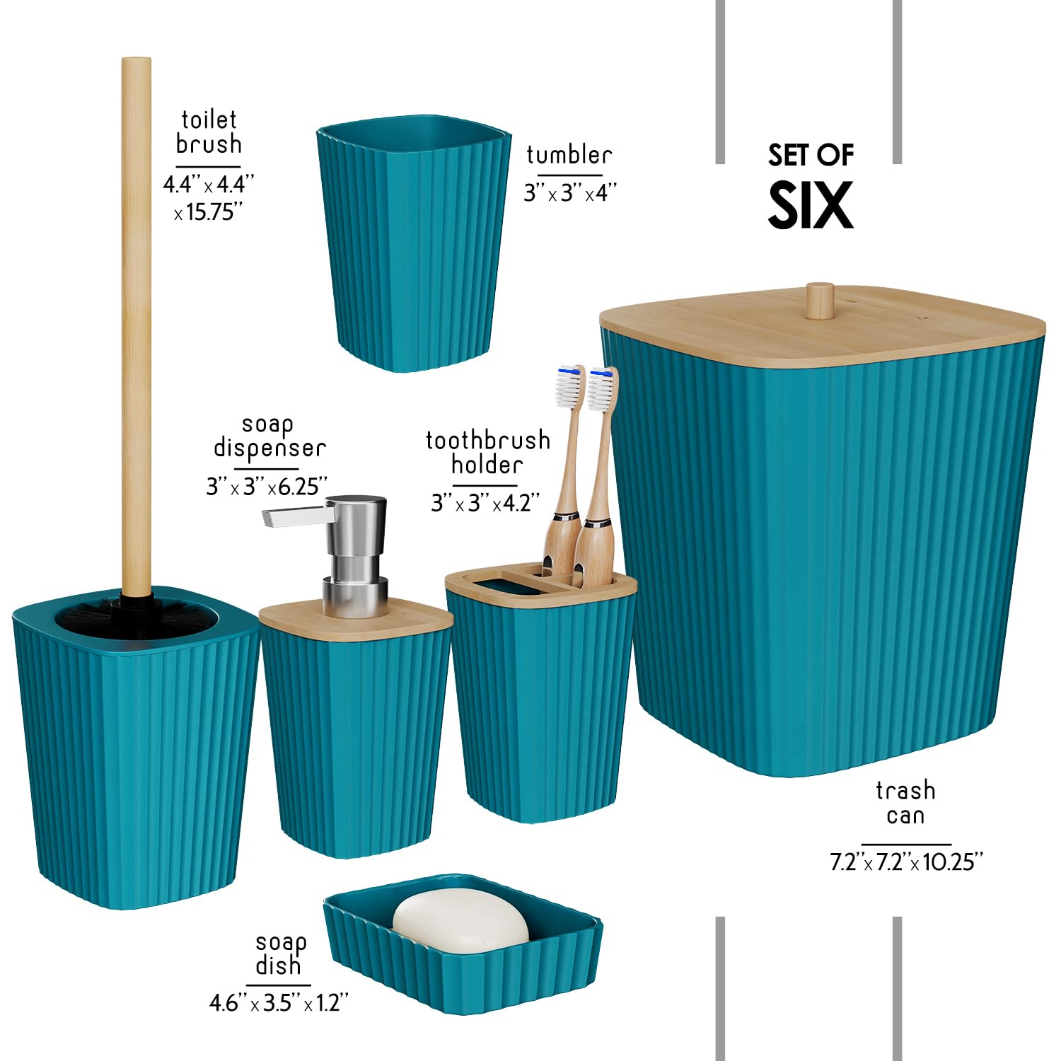 Clara Clark teal toothbrush holder keeps sinks neat and organized.