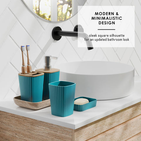 Clara Clark teal tumbler for daily rinsing and easy use.