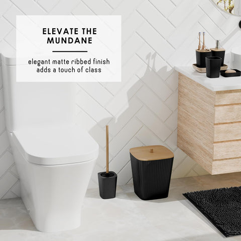 Clara Clark toilet brush holder stores a bathroom essential neatly.