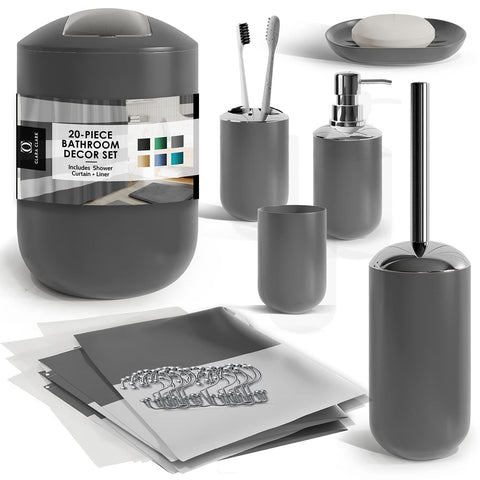 Clara Clark trash can and toilet brush holder maintain a clean look