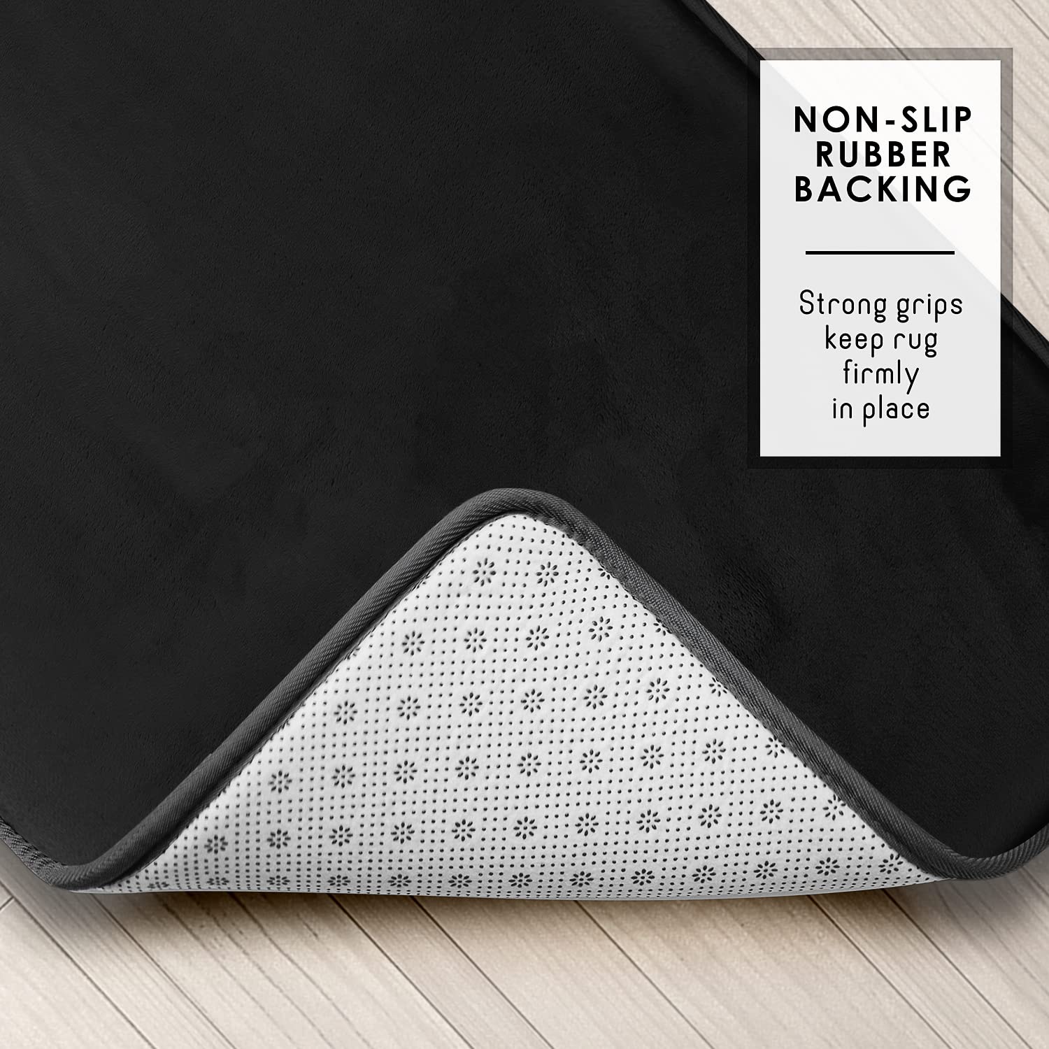 Clara Clark velvet fleece bath mat shows ultra-soft surface