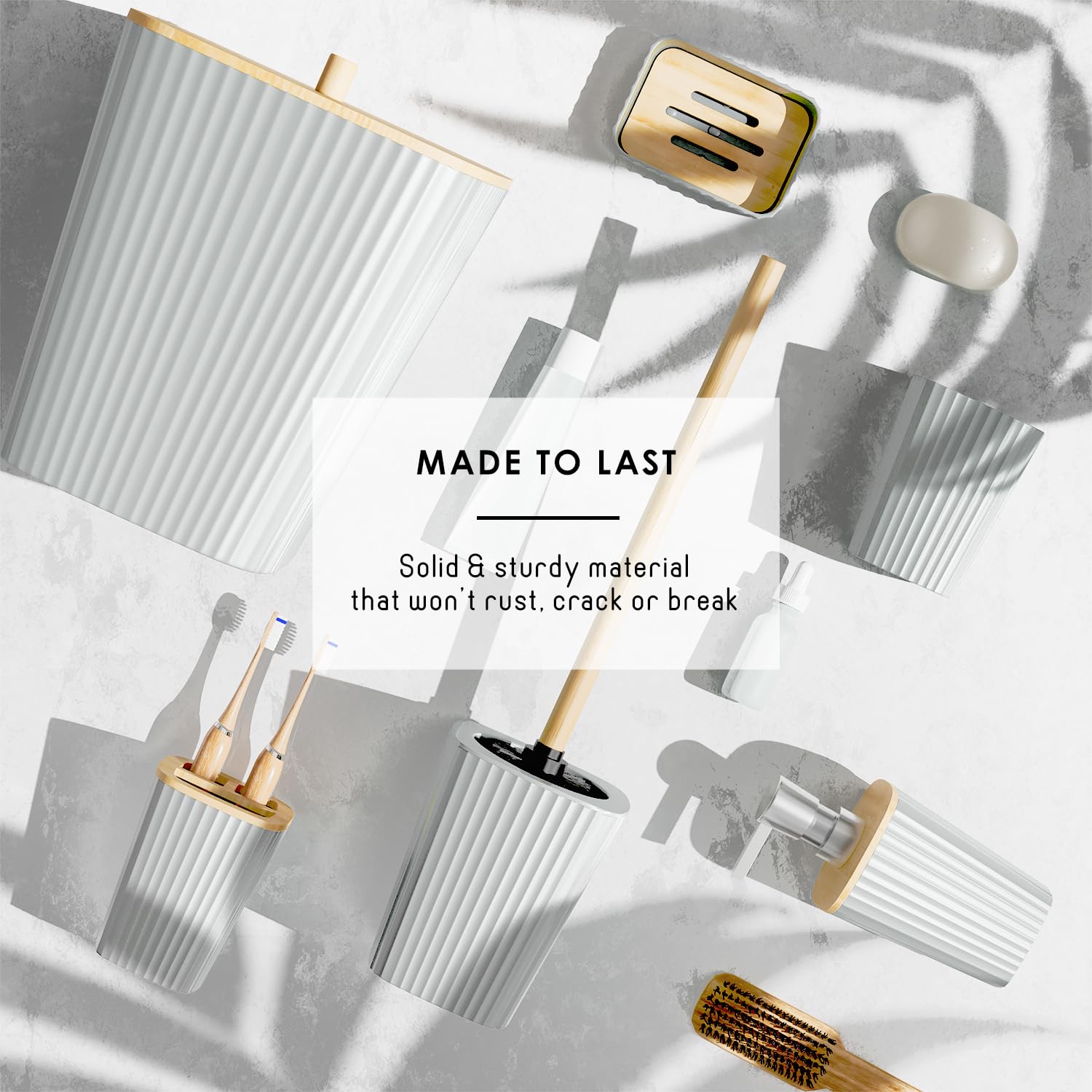 Clara Clark white bathroom trash can for neat waste