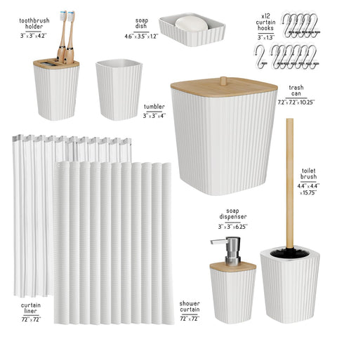 Clara Clark white tumbler adds cohesive bath look