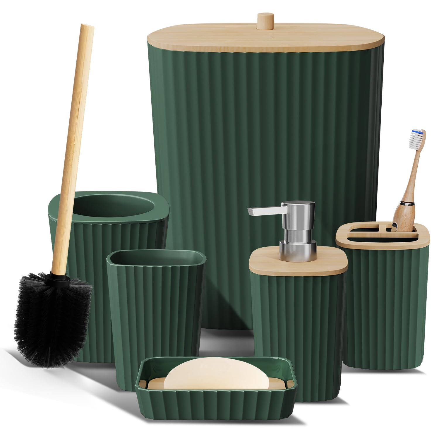 Clara Clark Hunter Green toothbrush holder adds coordinated style and easy countertop organization.