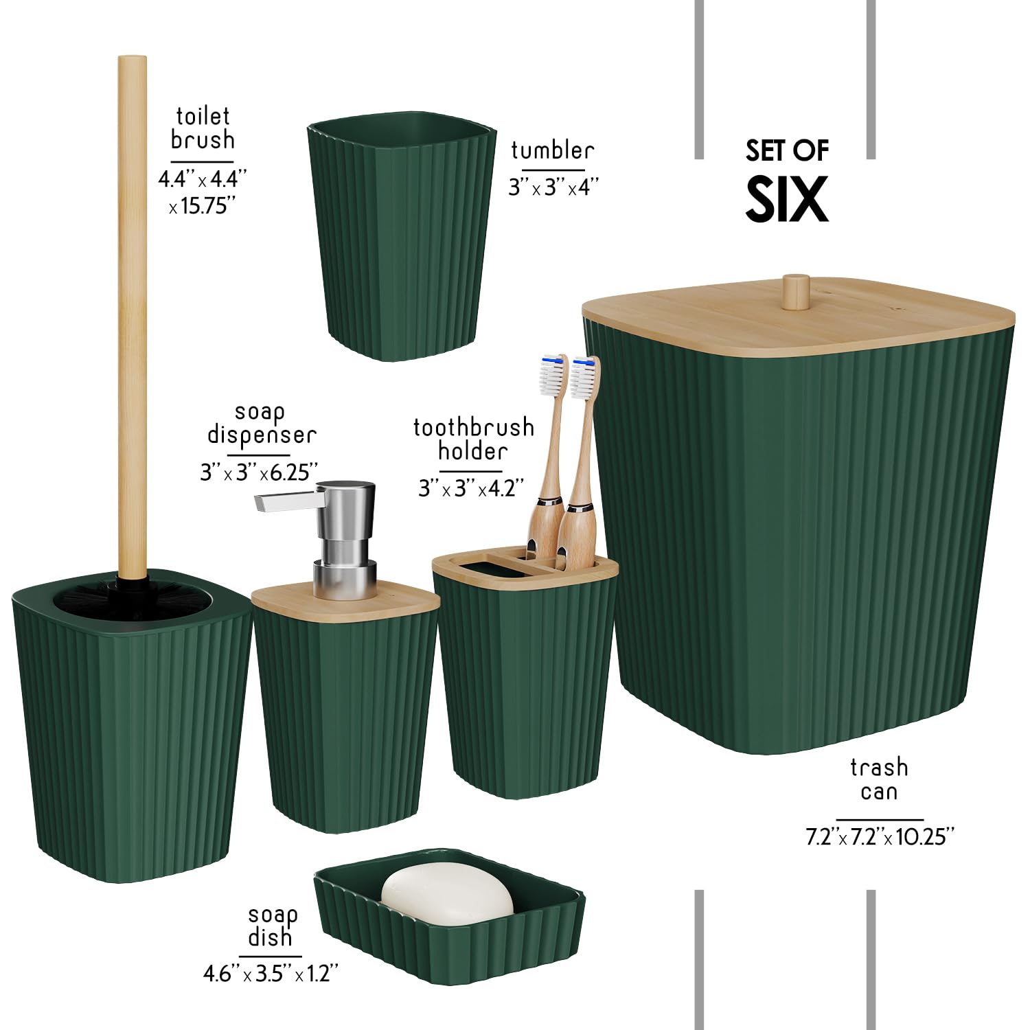 Clara Clark Hunter Green tumbler doubles as a daily rinsing cup with a sleek look.