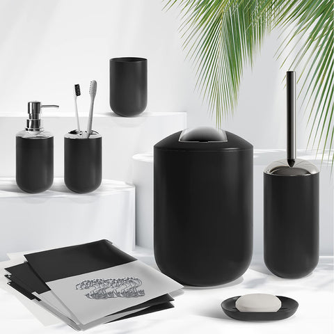 Clara Clark fabric shower curtain in black and white is durable and stylish.