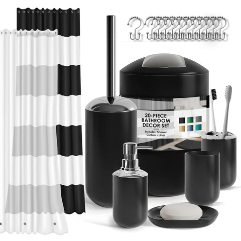 Clara Clark matte black bathroom set for a cohesive, stylish storage solution.