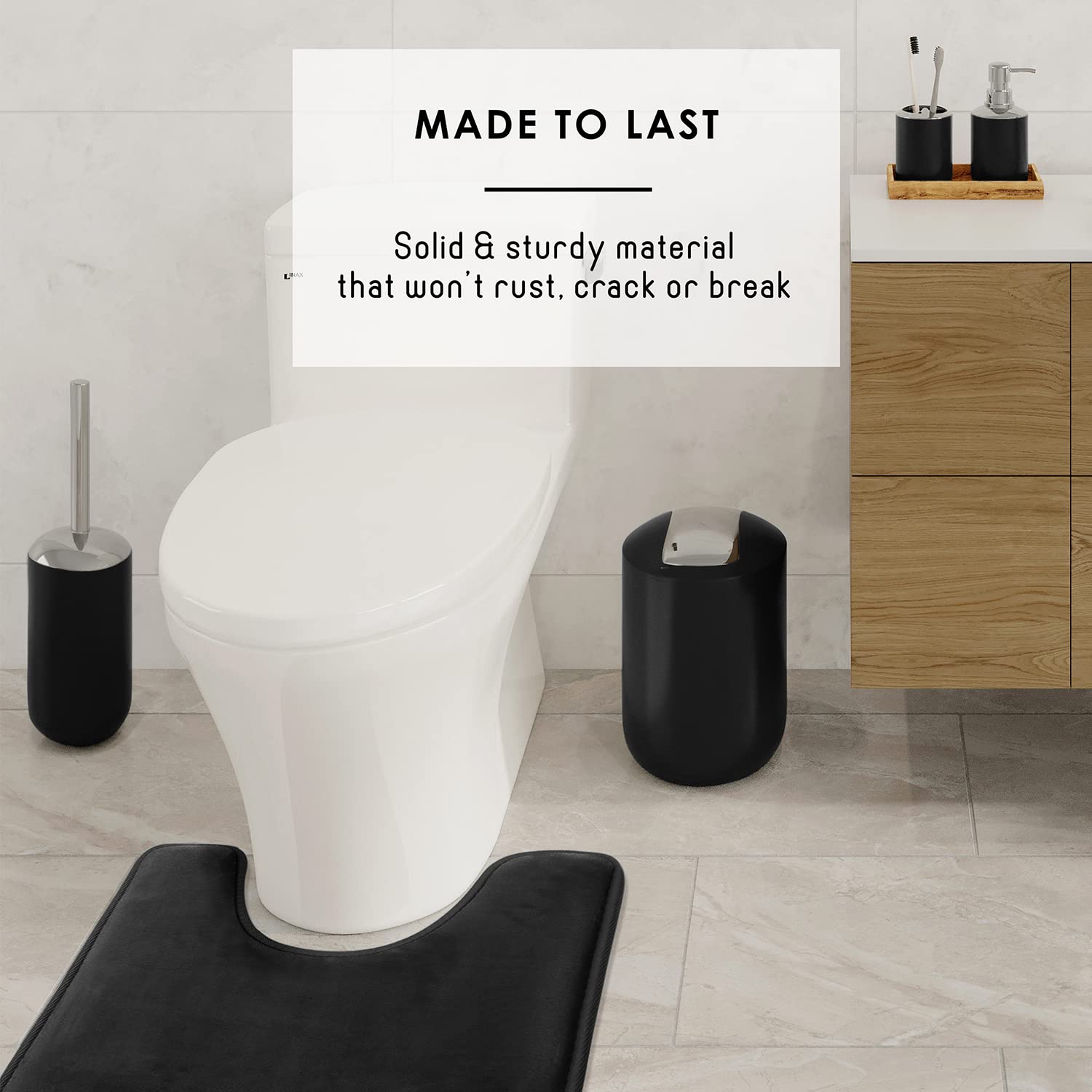 Clara Clark soap dish in matte black dries items quickly.