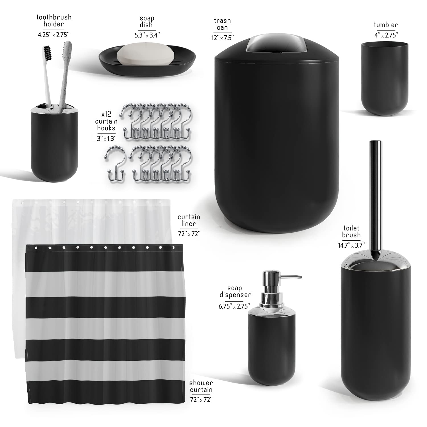Clara Clark toothbrush holder in matte black keeps counters tidy.