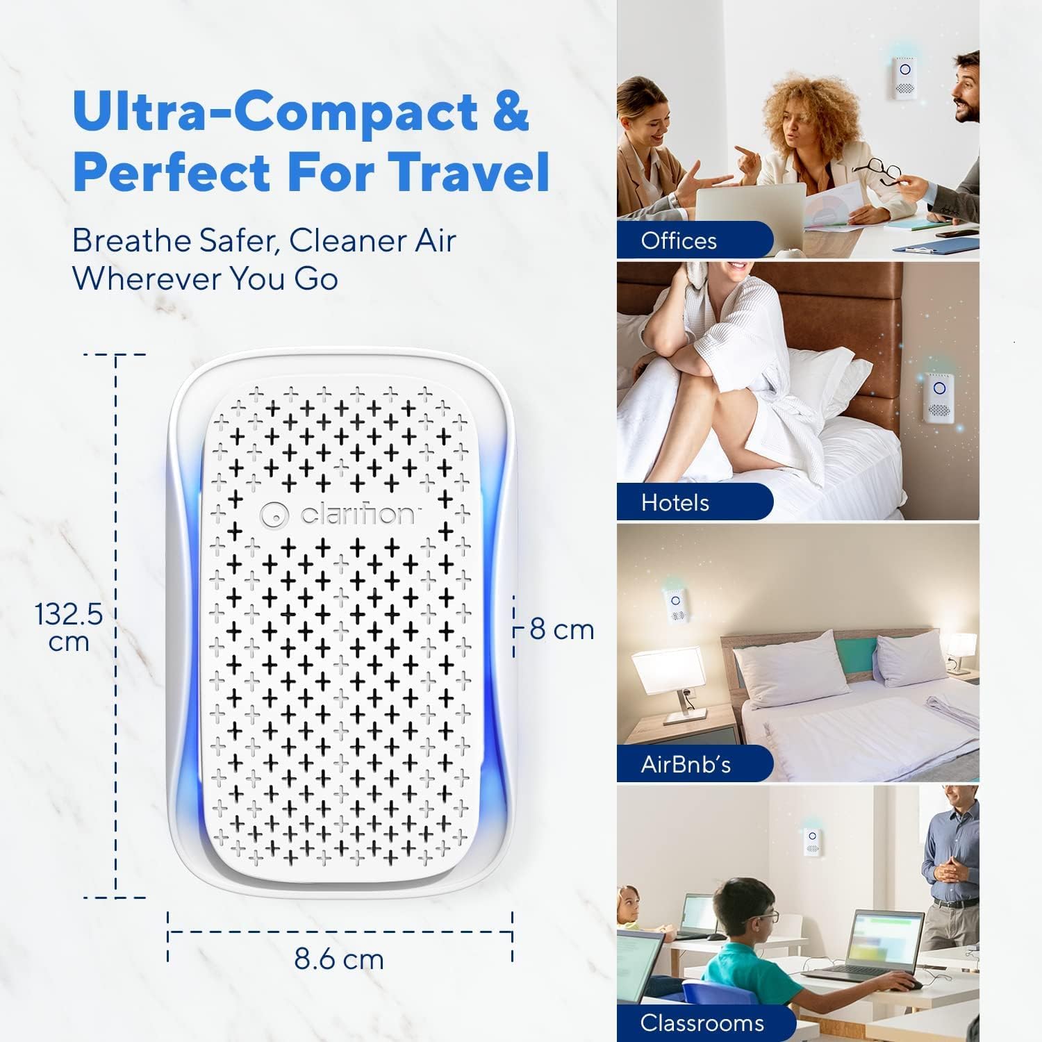 Clarifion DSTx combines negative ionizer and HEPA for cleaner air.