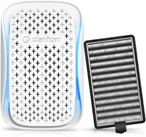 Clarifion DSTx portable air purifier front view for compact space air improvement.