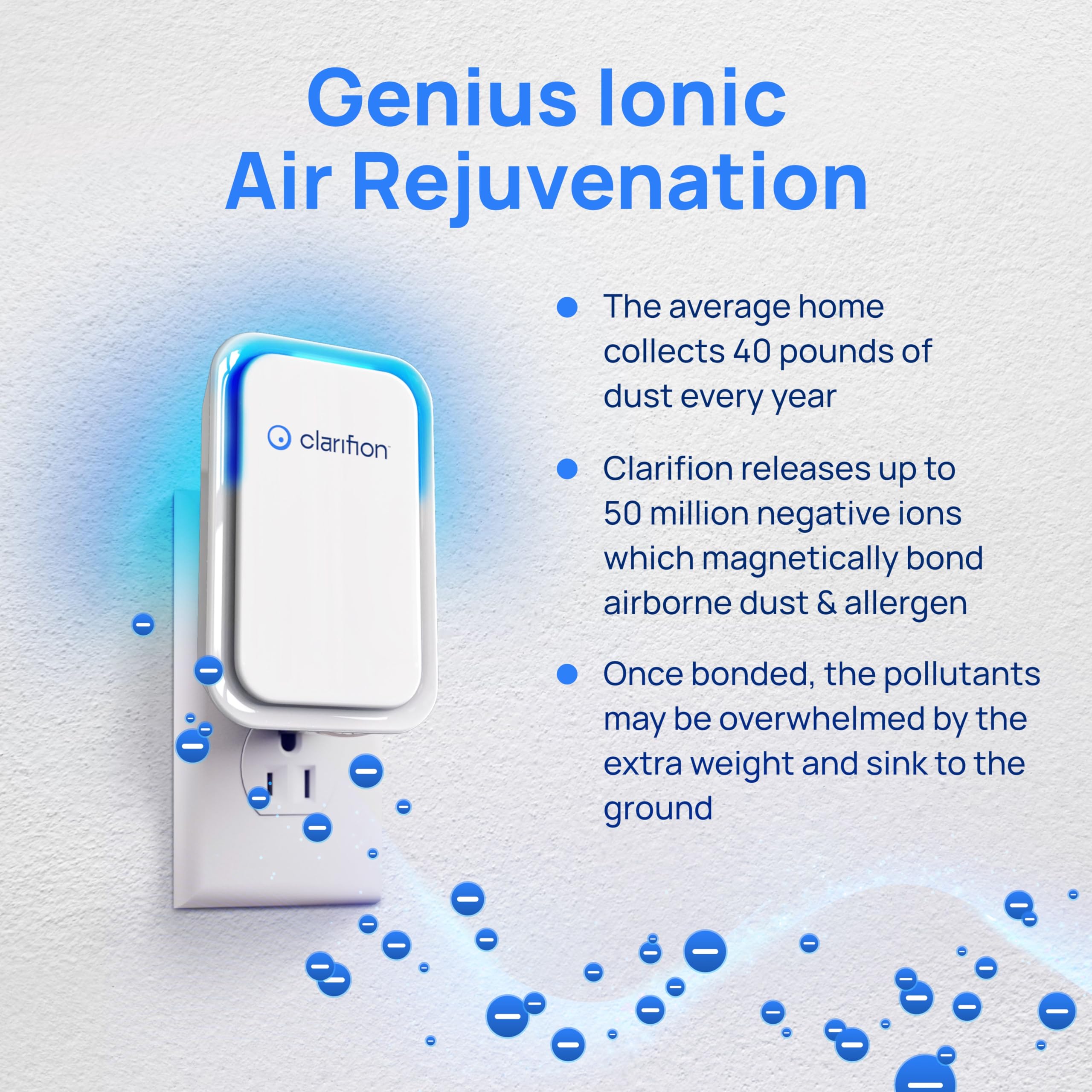 Clarifion kitchen area using portable ionizer for fresh air