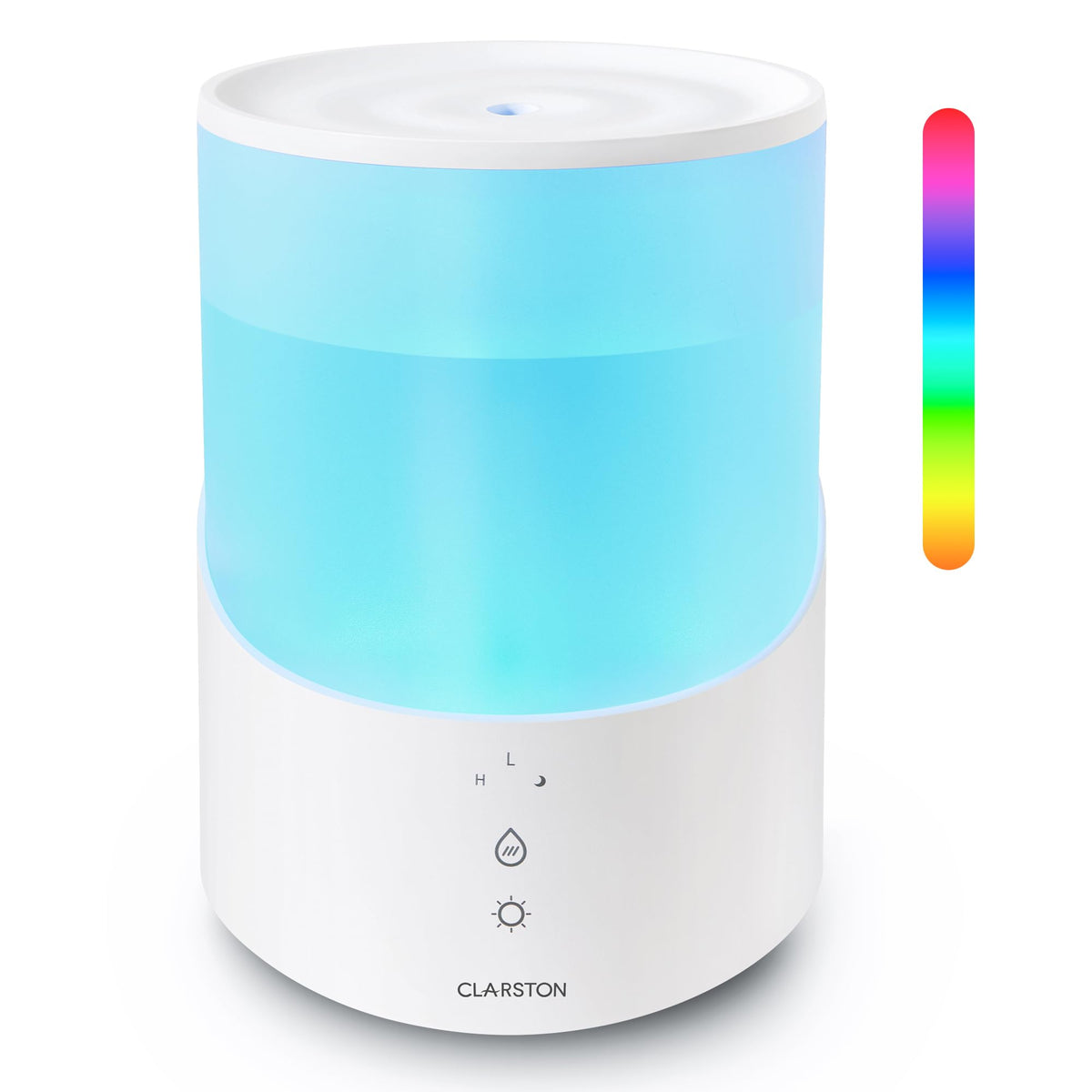 Clarston humidifier with 2.5L top-fill design for easy refills and steady mist.