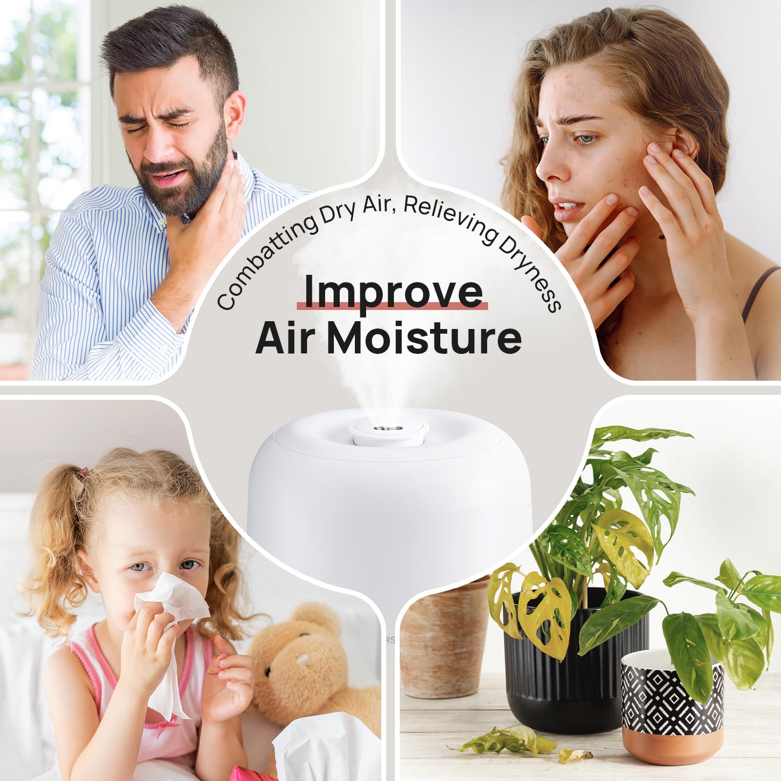 Clarston humidifier suitable for nurseries, bedrooms, and plant spaces.