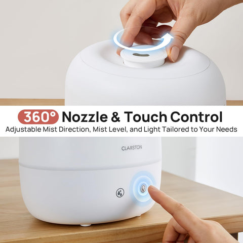 Clarston humidifier wide opening assists thorough cleaning.