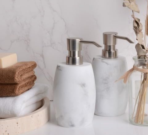 Clasin Home resin soap dispenser set 2 in a minimalist marble look