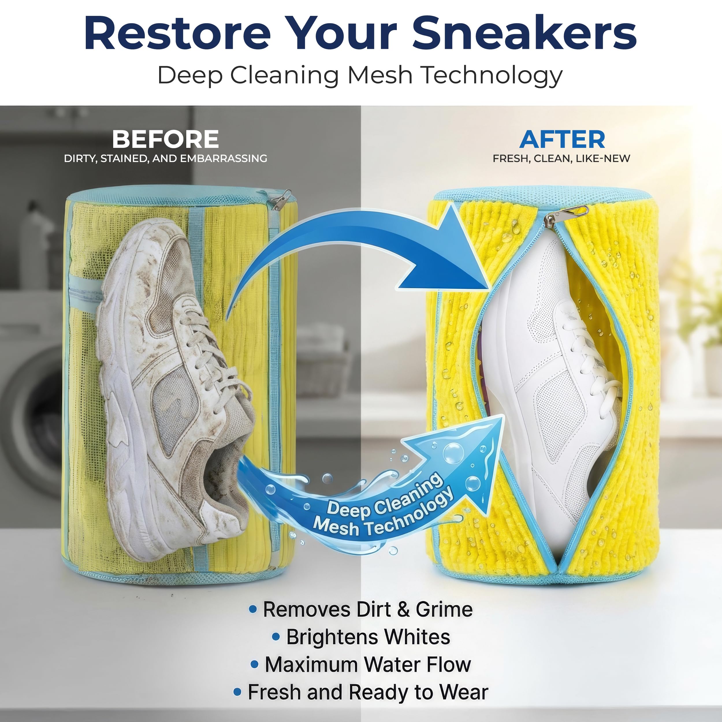 Clasiyo sneaker bag microfiber lining close-up for deep-cleaning