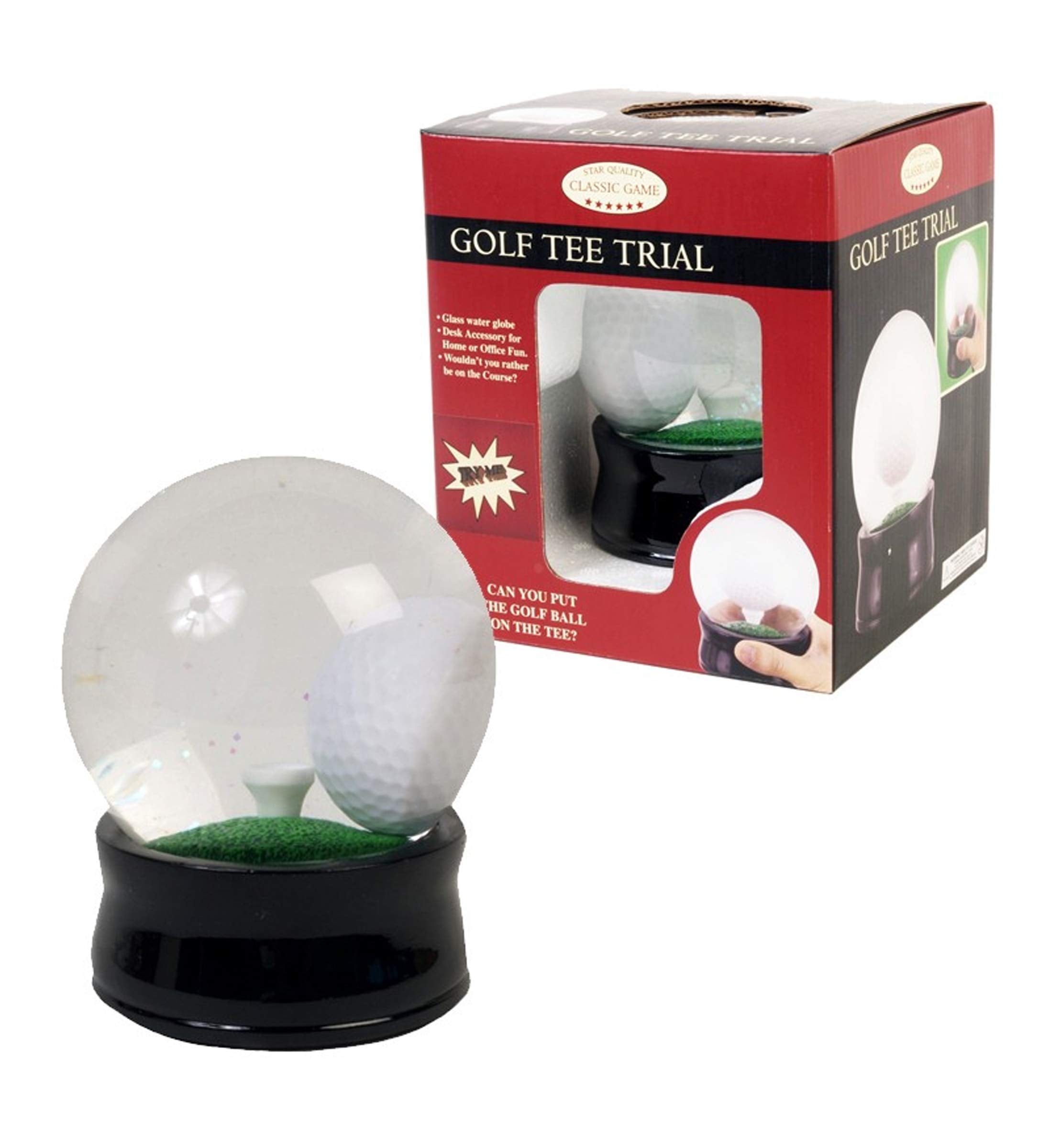 Classic Game Collection water globe adds whimsy to desk decor with a glass globe.