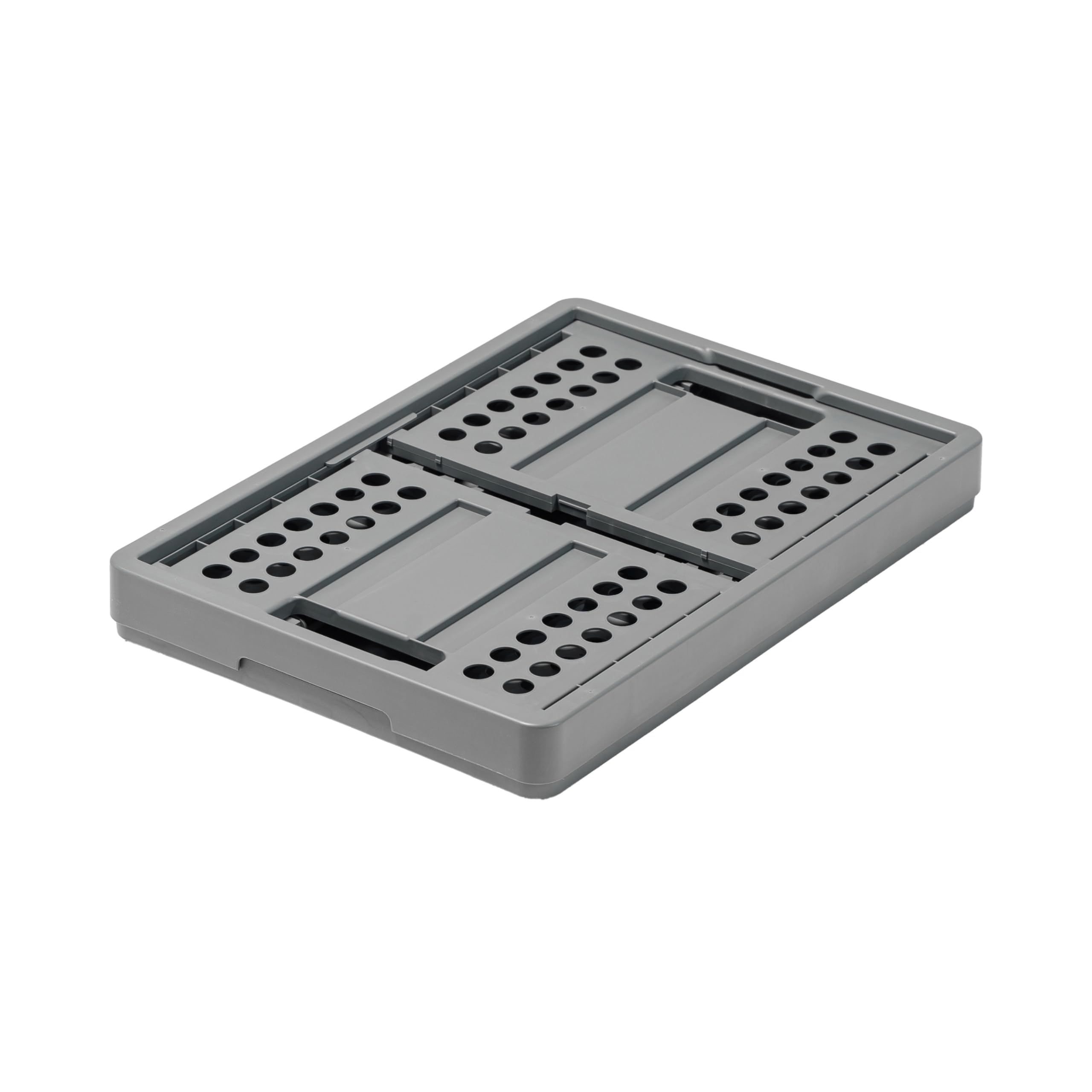Clax crate grey 48.6 quart capacity supports organized storage.