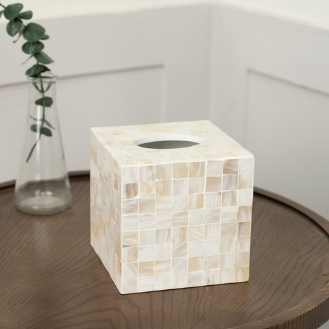 CLAYNIX mother-of-pearl inlay adds luxury to bathroom or bedroom decor.