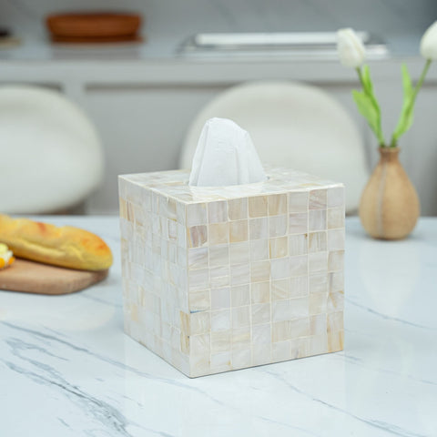 CLAYNIX tissue holder fits most standard boxes for tidy desks and surfaces.