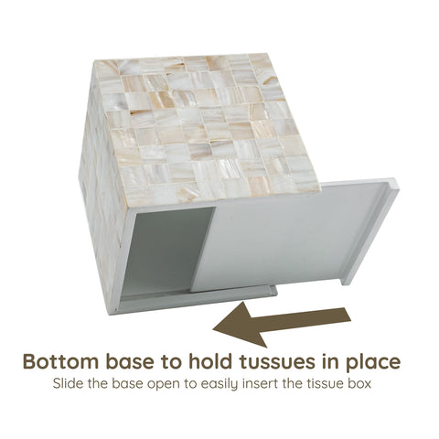 CLAYNIX tissue box cover with easy-refill oval opening for quick replacements.