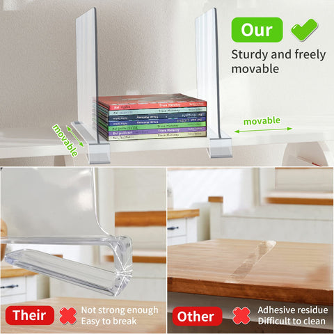 clbutge shelf dividers with anti-slip bottom protect shelves while sliding.