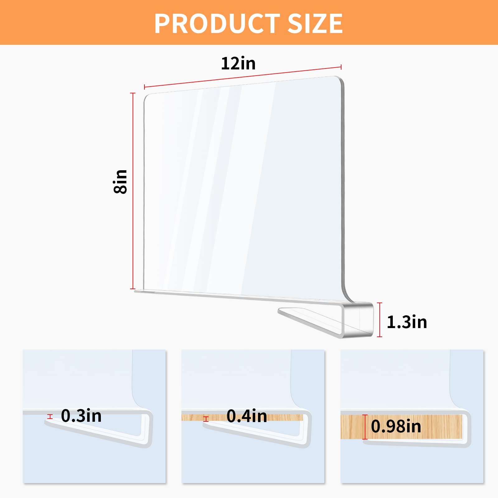 clbutge wood shelves organizer demonstrates sturdy, clear dividers for wooden shelves.