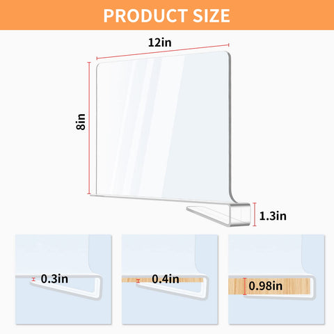 clbutge wood shelves organizer demonstrates sturdy, clear dividers for wooden shelves.