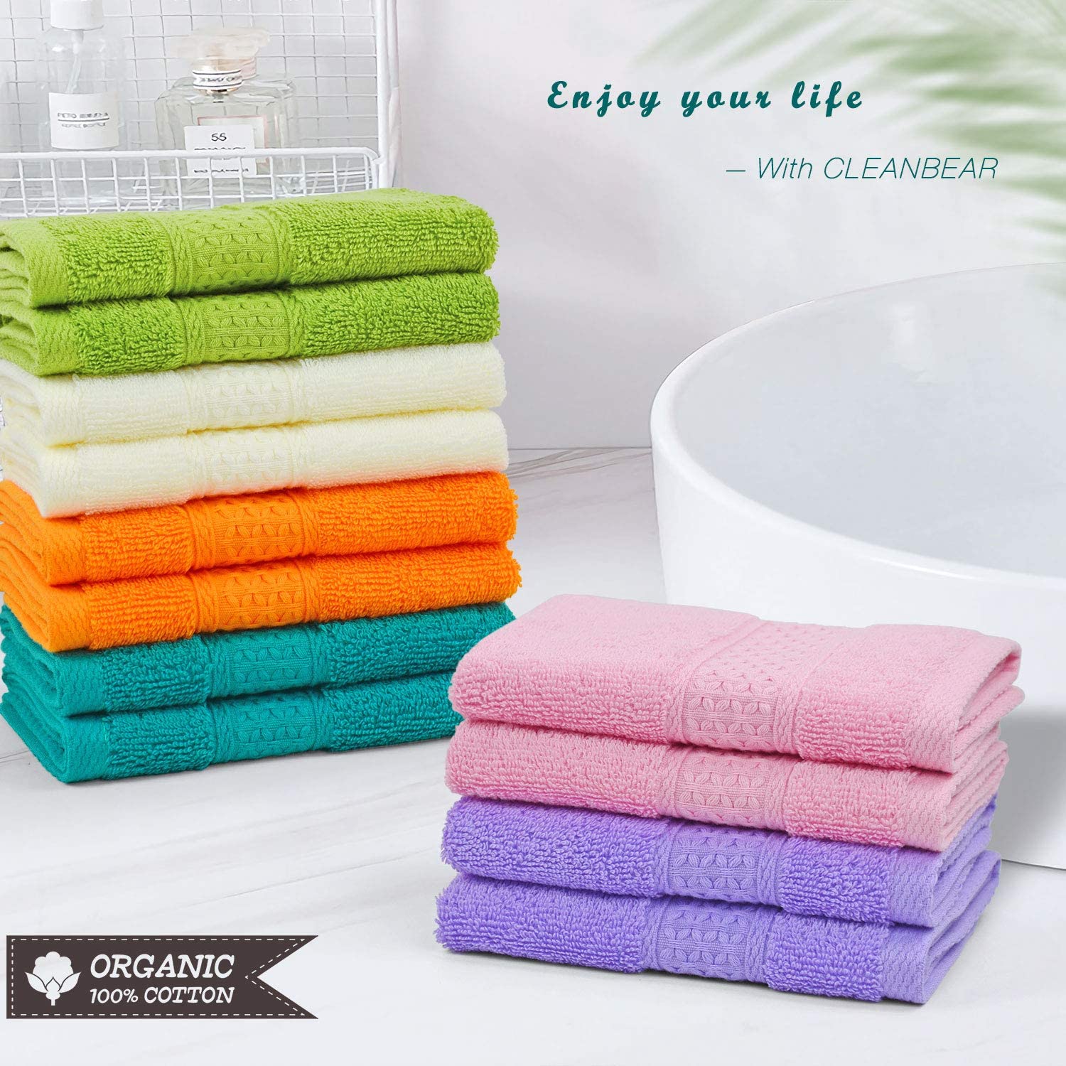 Cleanbear fast-drying washcloths stay ready for next use.