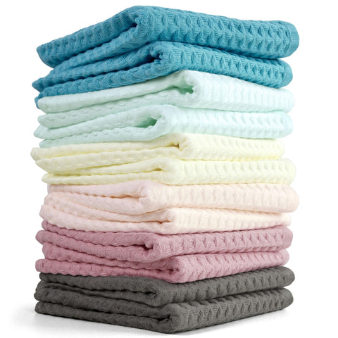 Cleanbear waffle washcloths in cream for soft, skin-friendly cleansing