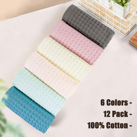 Cleanbear waffle washcloths in light turquoise for everyday facial and body care