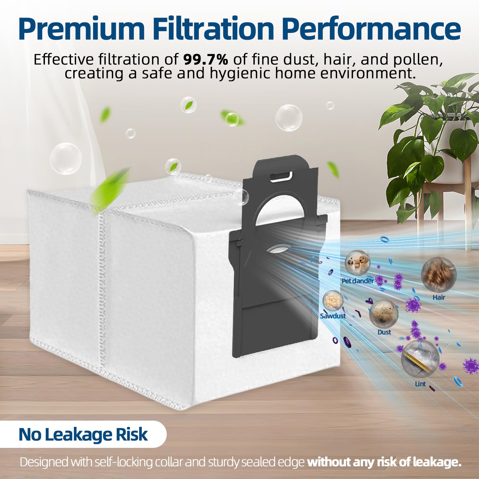 Cleangela L40 Ultra dust bag with 3.2L capacity for longer use.