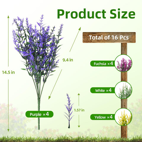 CLEANGOR lavender artificial flowers closeup with realistic petals and lush leaves for convincing decor