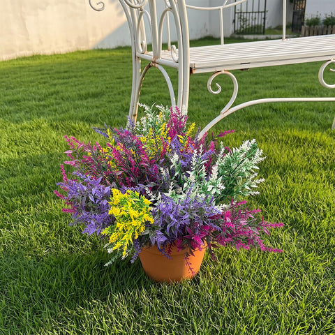CLEANGOR lifelike lavender stems with layered leaves add natural vitality to spaces