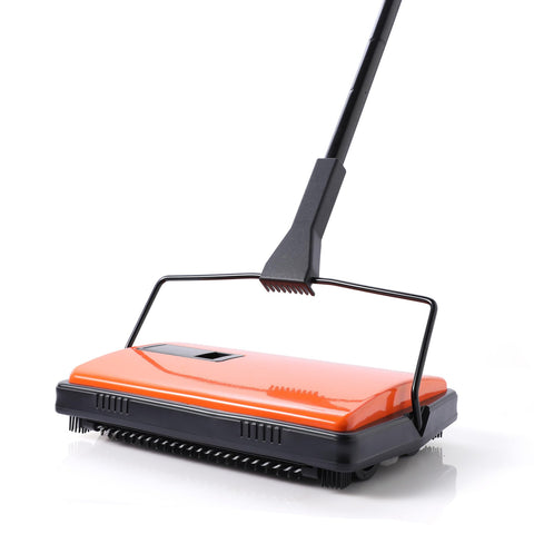 CLEANHOME rotating brush on carpet sweeper cleans crumbs quietly on classroom rugs