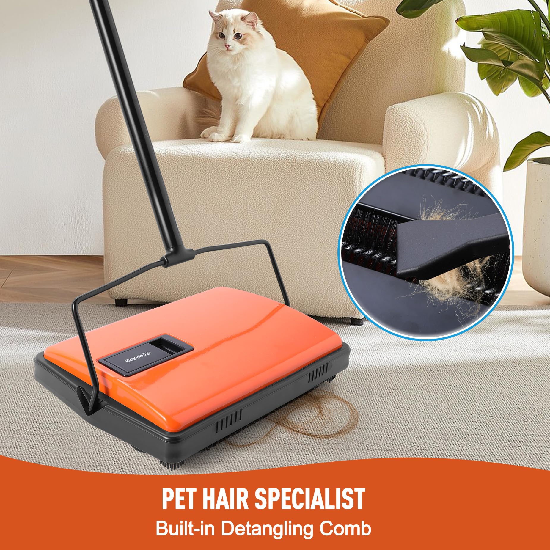 CLEANHOME self-cleaning brush reduces tangles for longer-lasting performance